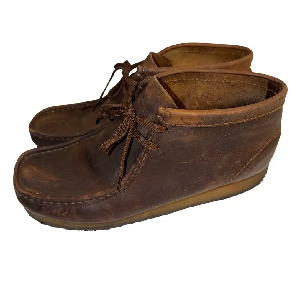 Clarks Originals Wallabee Boot Brown Chukka Leather Crepe Sole Men's Size 11M